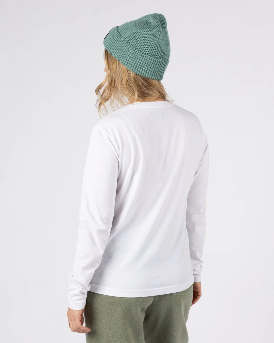 Essential Womens Long Sleeve T-Shirt in White - Image 5