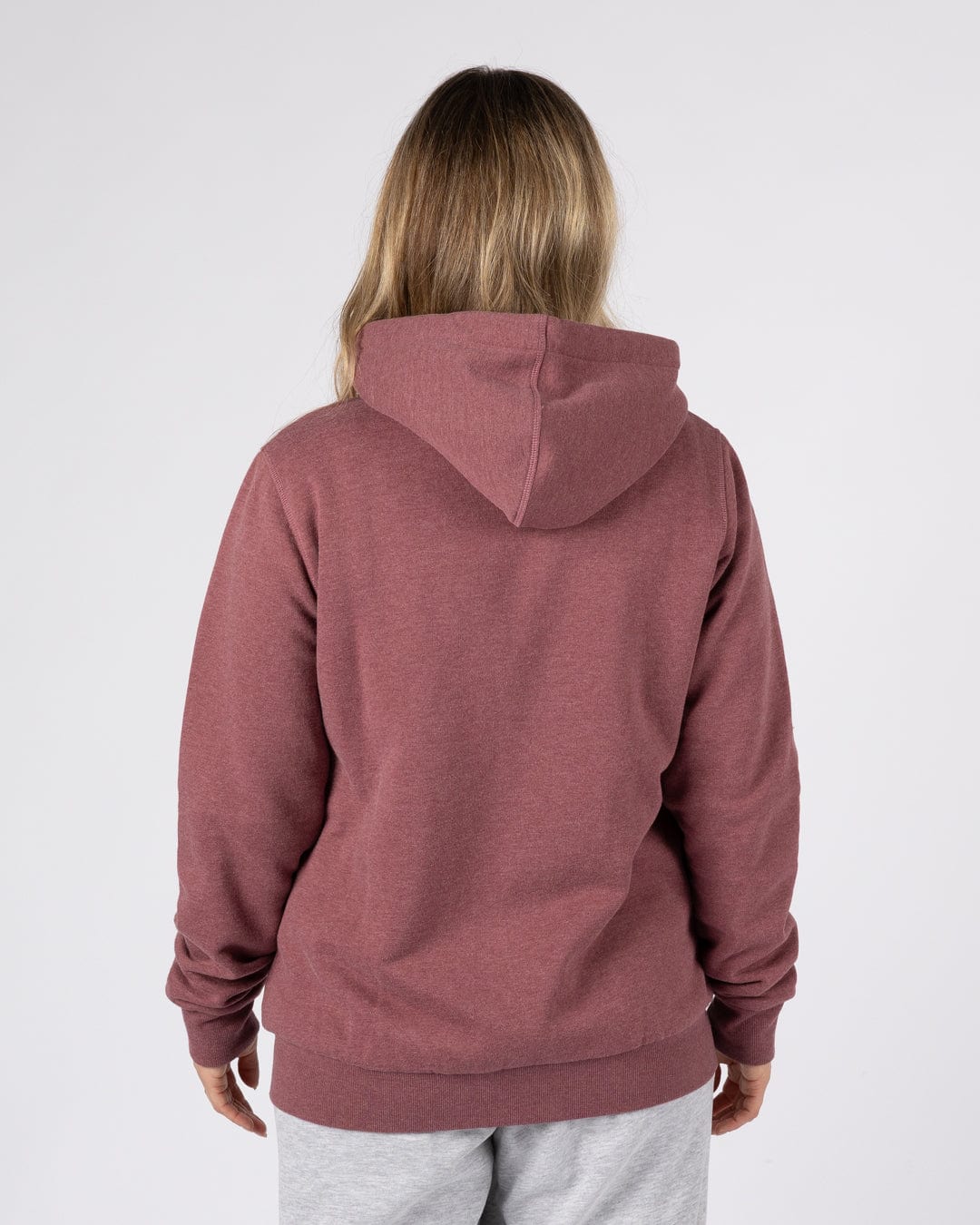 Essential Womens Borg Lined Hoodie in Burgundy - Image 2