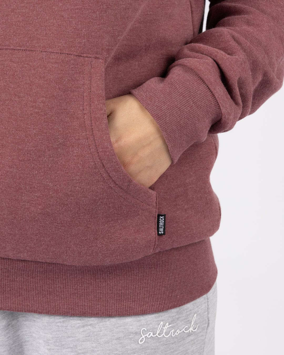 Essential Womens Borg Lined Hoodie in Burgundy - Image 5