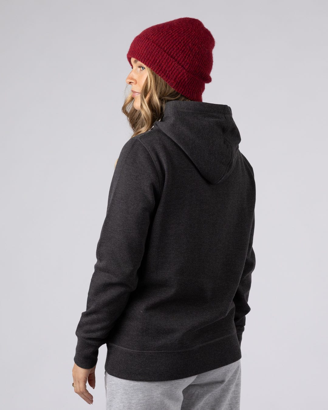Essential Womens Pop Hoodie in Dark Grey - Image 4