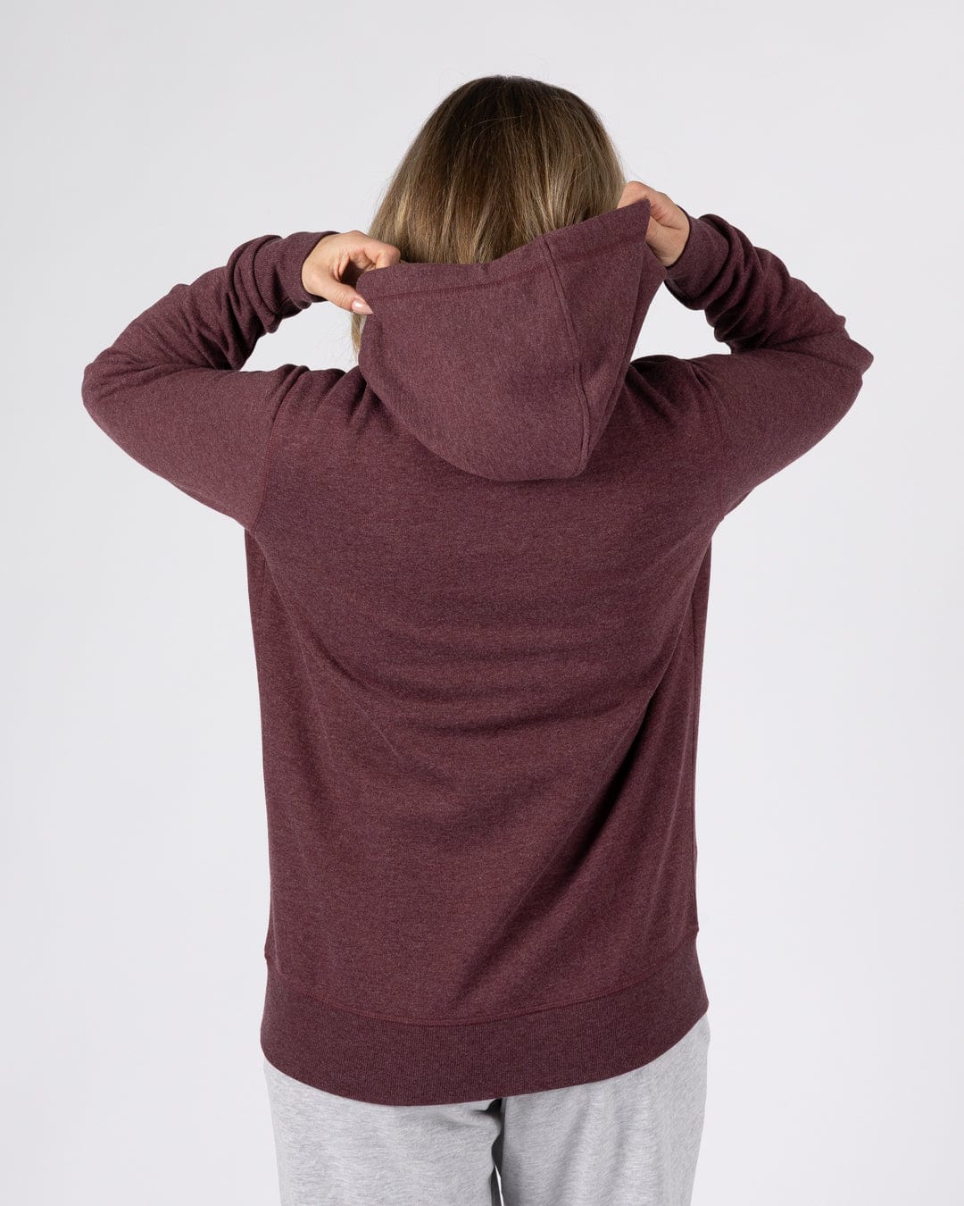 Essential Womens Pop Hoodie in Dark Purple - Image 5