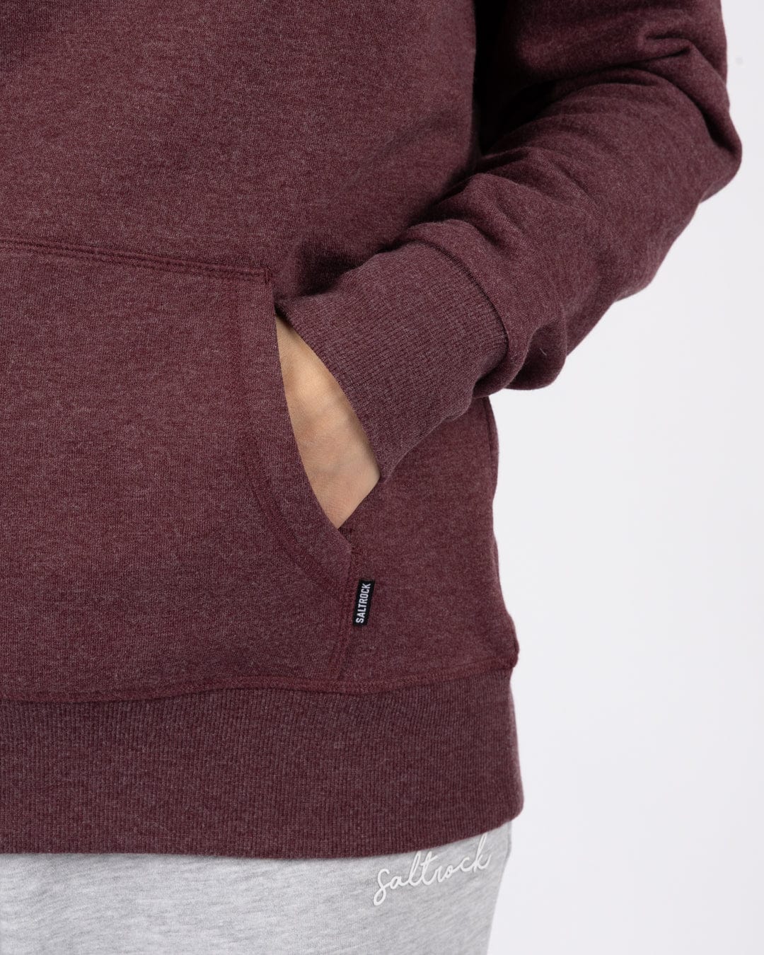 Essential Womens Pop Hoodie in Dark Purple - Image 6