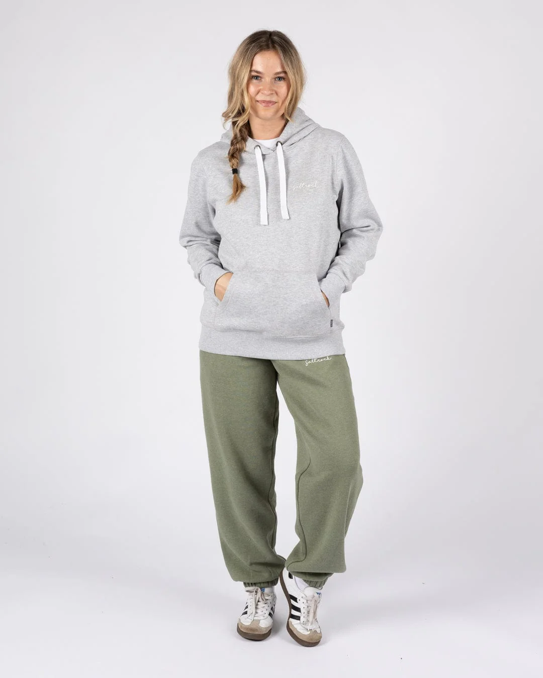 Essential Womens Pop Hoodie in Grey - Image 4
