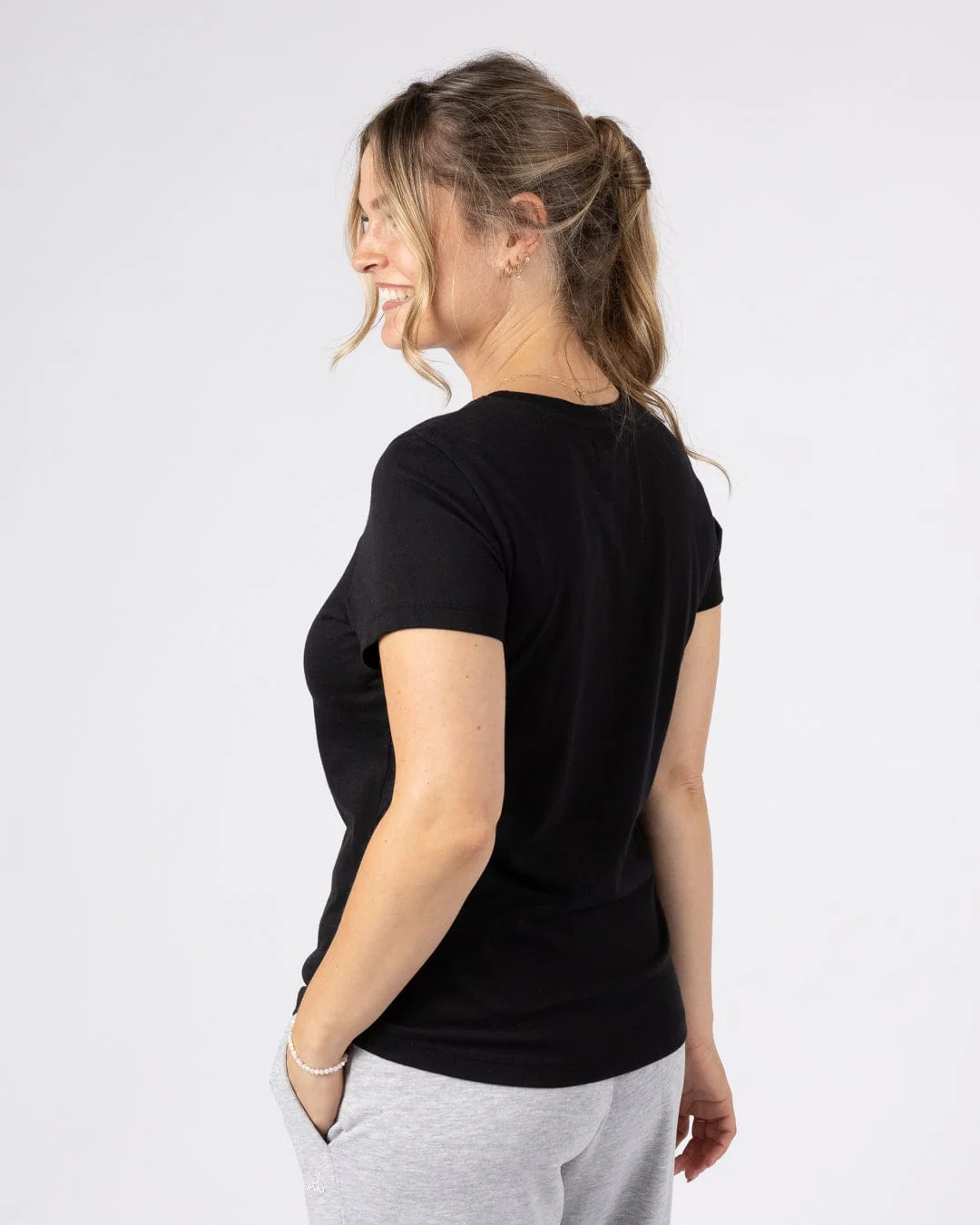 Essential Womens Short Sleeve T-Shirt in Black - Image 4