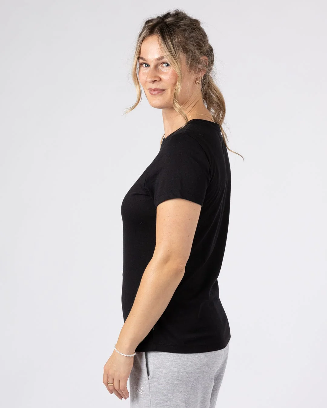 Essential Womens Short Sleeve T-Shirt in Black - Image 5
