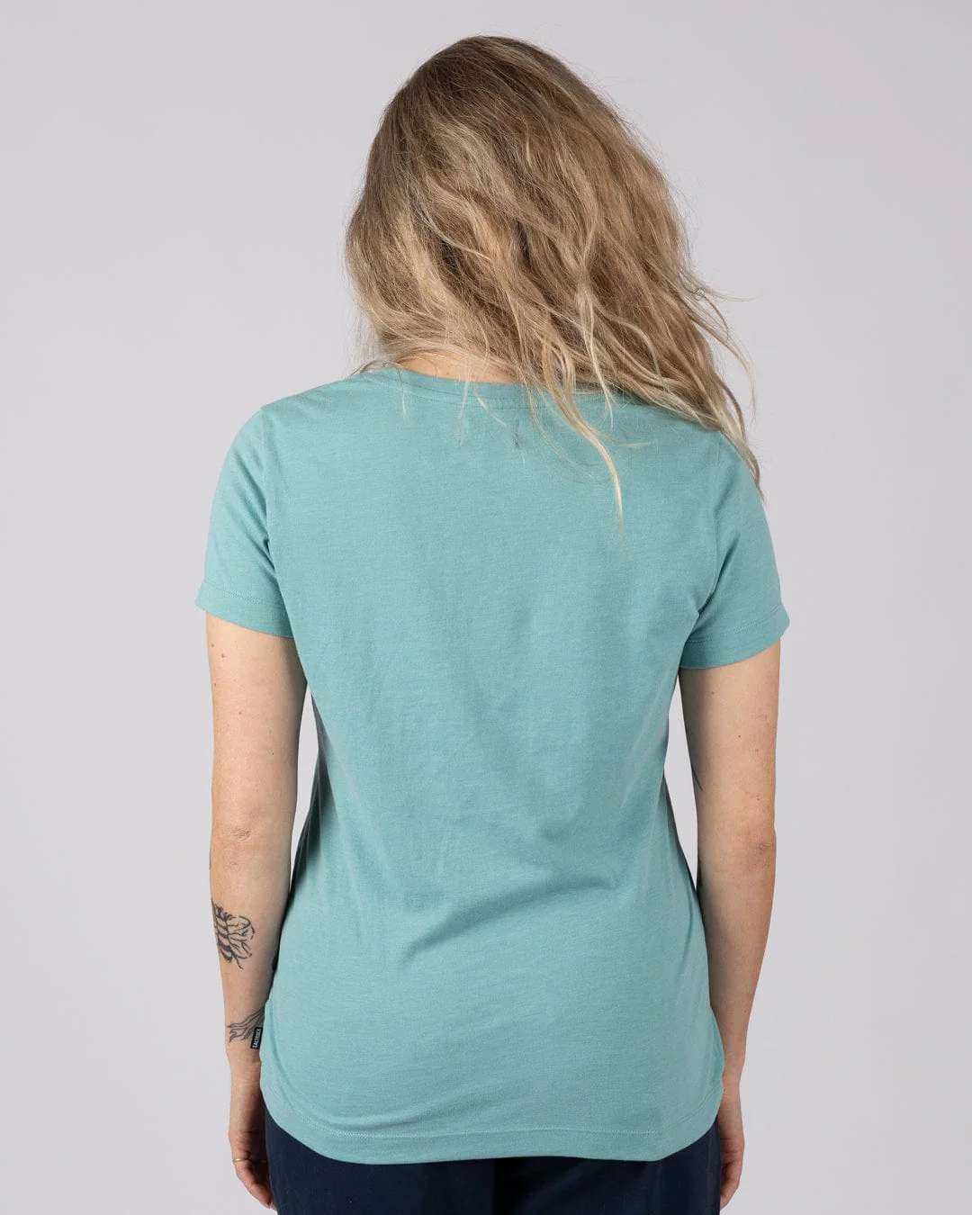 Essential Womens Short Sleeve V-Neck T-Shirt in Blue - Image 2