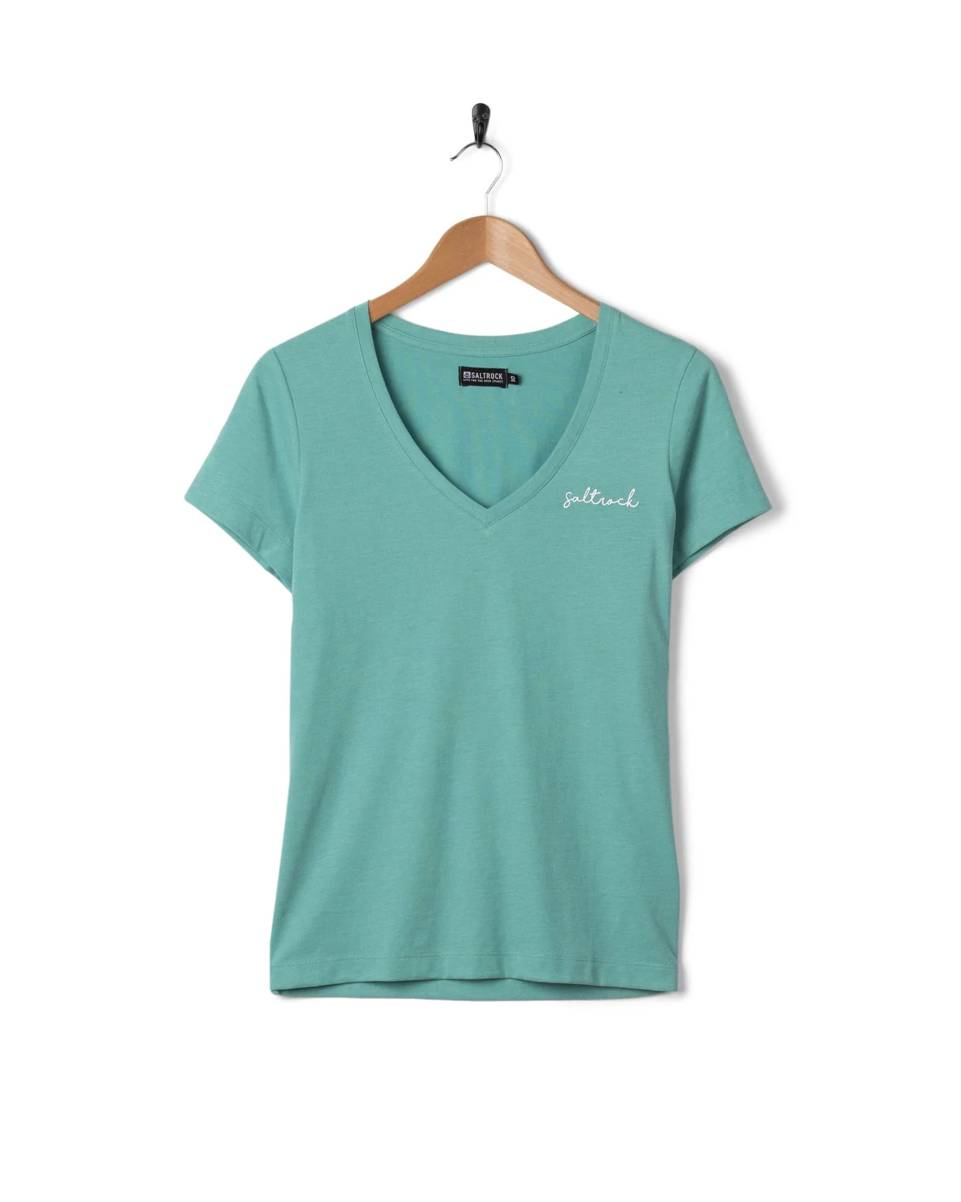 Essential Womens Short Sleeve V-Neck T-Shirt in Blue - Image 4