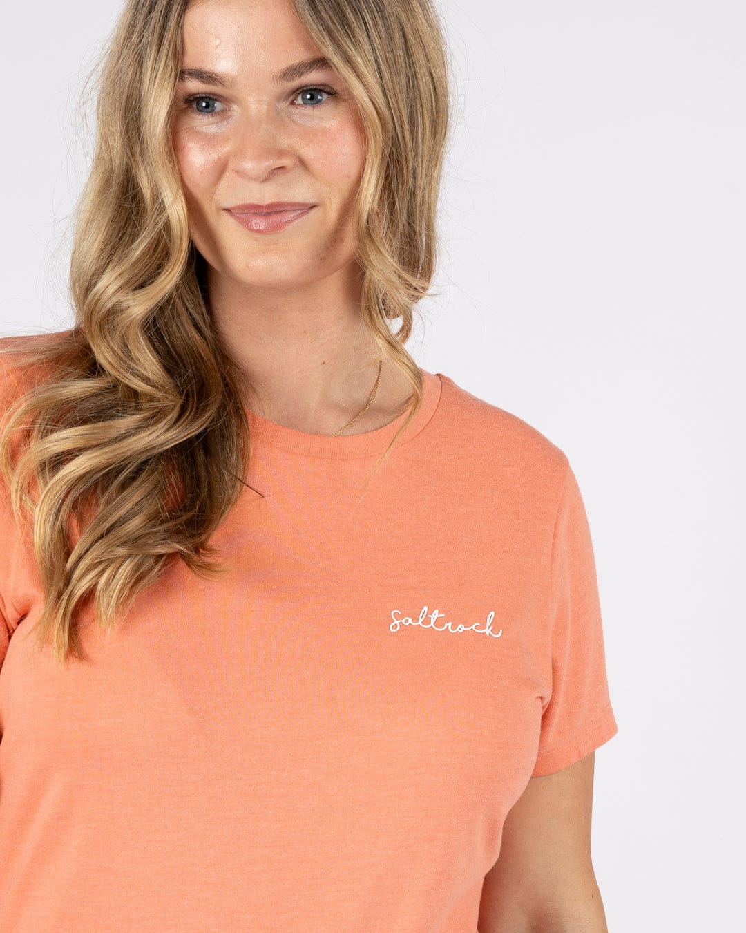 Essential Womens Short Sleeve T-Shirt in Coral - Image 3