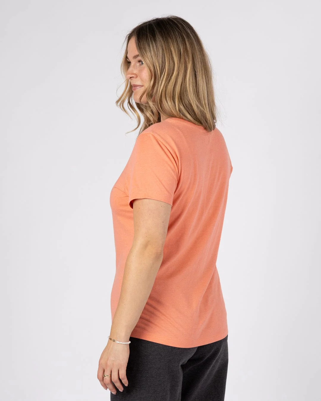 Essential Womens Short Sleeve T-Shirt in Coral - Image 5