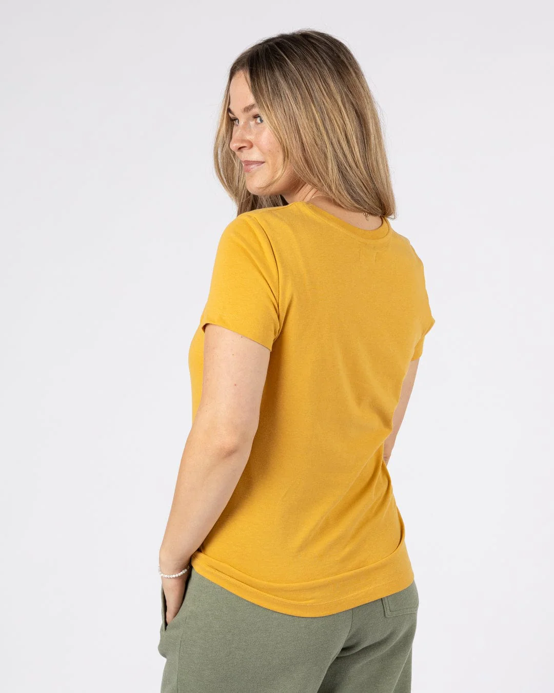 Essential Womens Short Sleeve T-Shirt in Yellow - Image 2