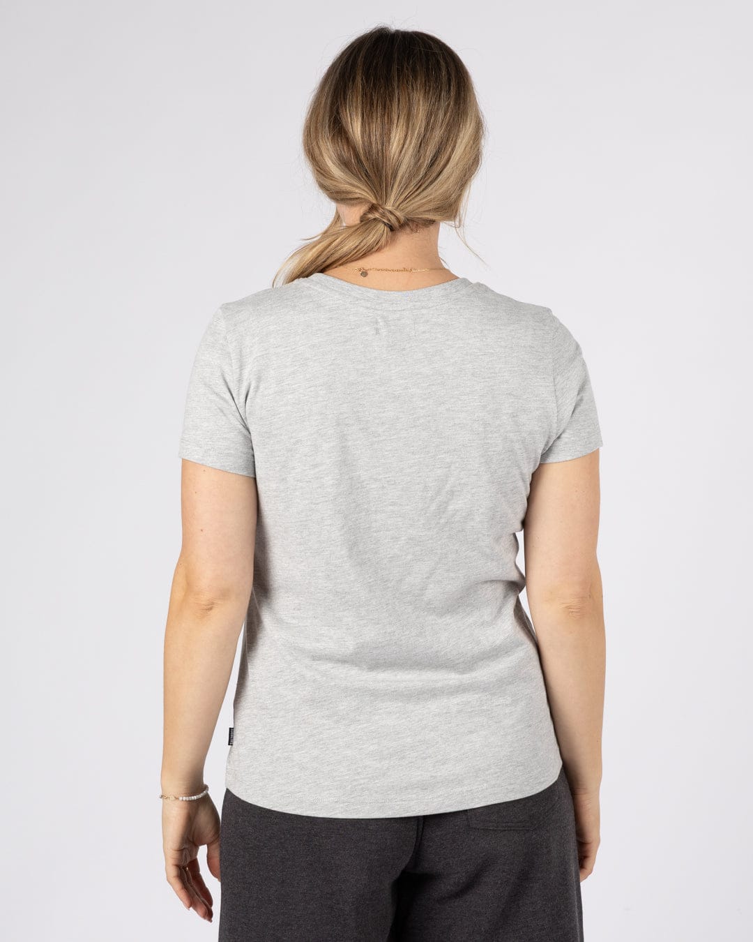 Essential Womens Short Sleeve T-Shirt in Grey Marl - Image 3