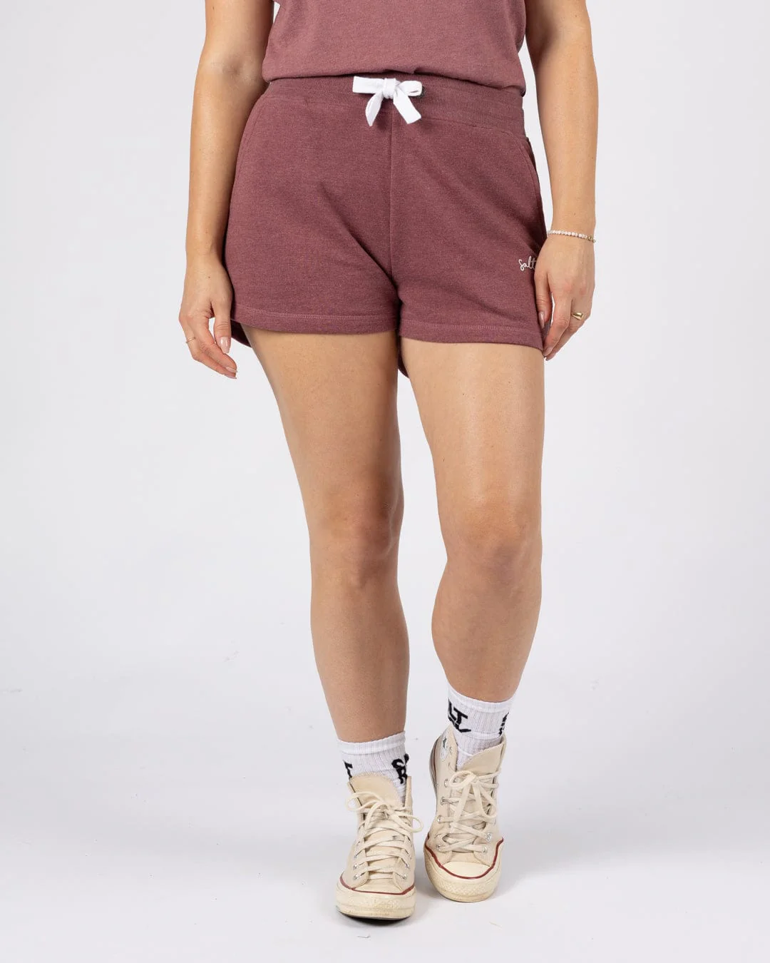 Essential Womens Sweat Shorts in Dark Purple - Image 5