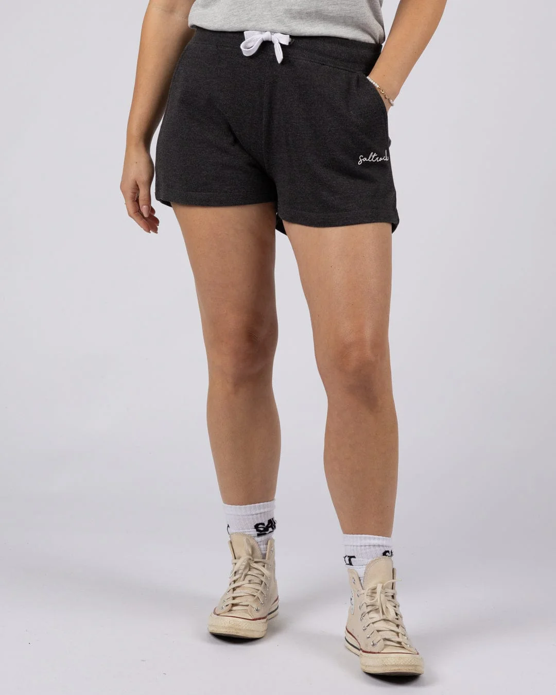 Essential  Womens Sweat Short in Dark Grey - Image 6