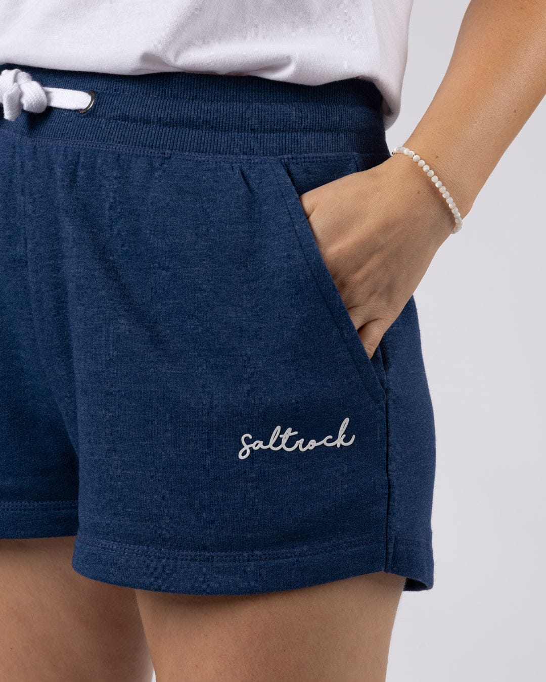 Essential Womens Sweat Shorts in Blue Marl - Image 3