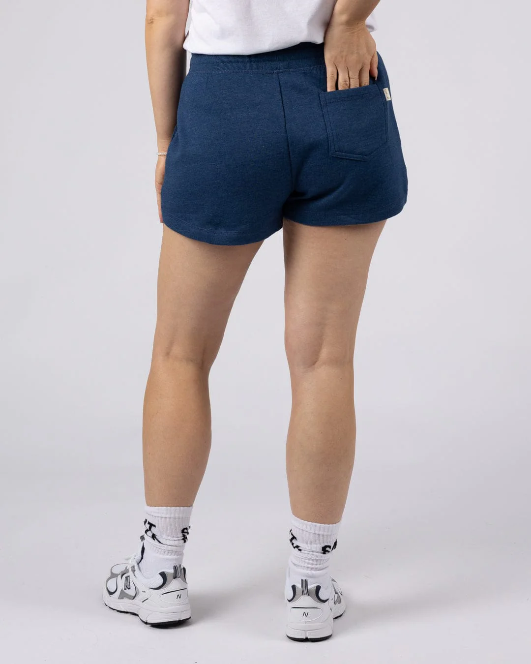 Essential Womens Sweat Shorts in Blue Marl - Image 5