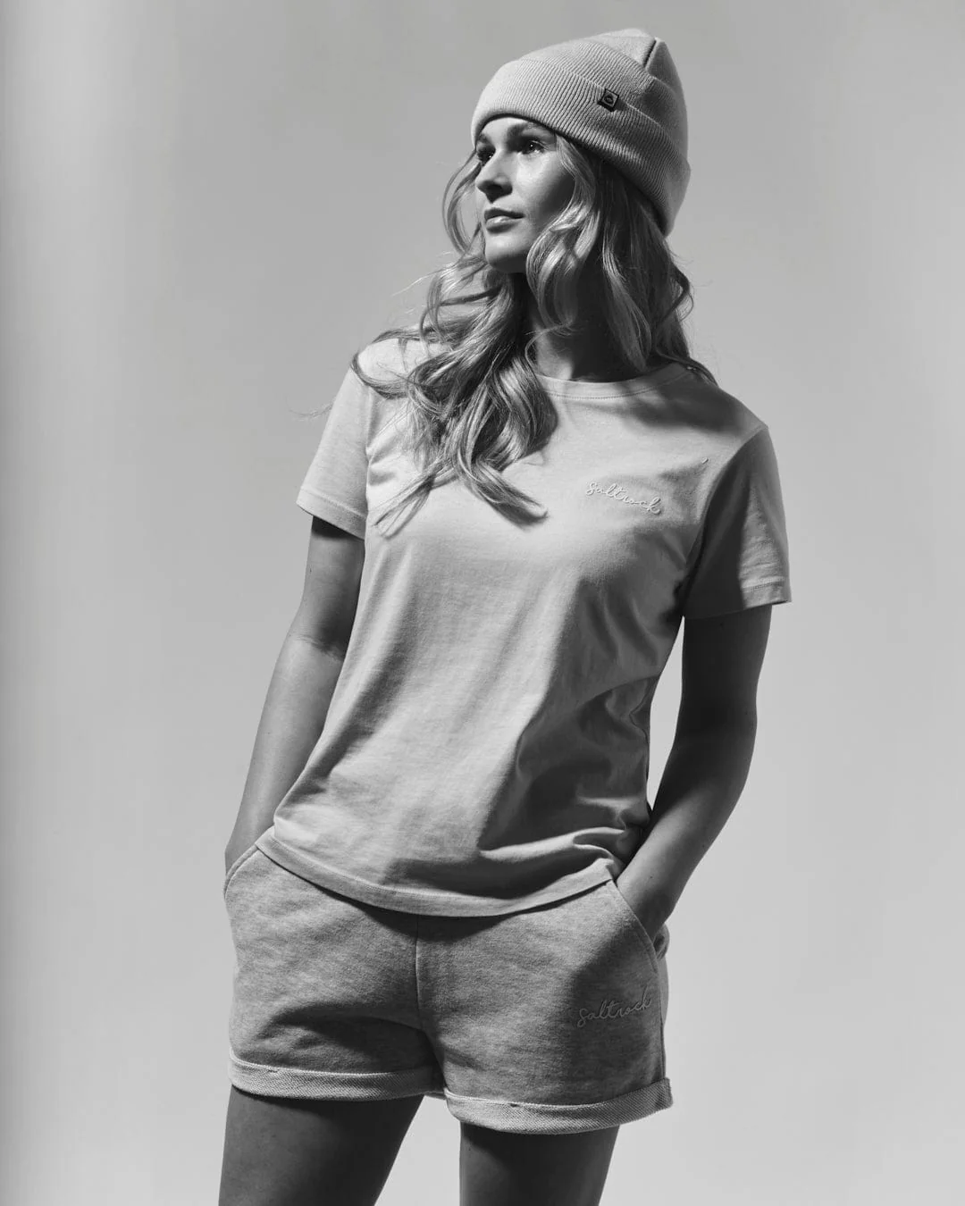 Essential Womens Sweat Shorts in Light Grey