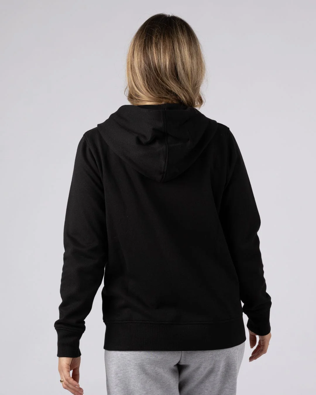 Essential Womens Zip Hoodie in Black - Image 3