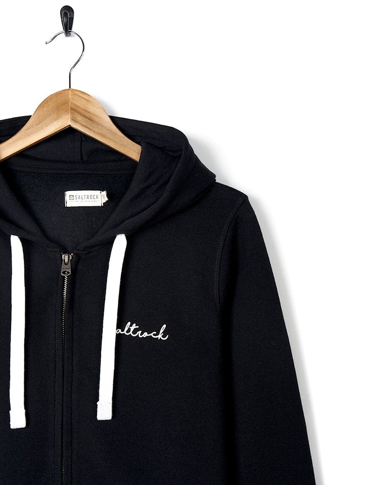 Essential Womens Zip Hoodie in Black - Image 7