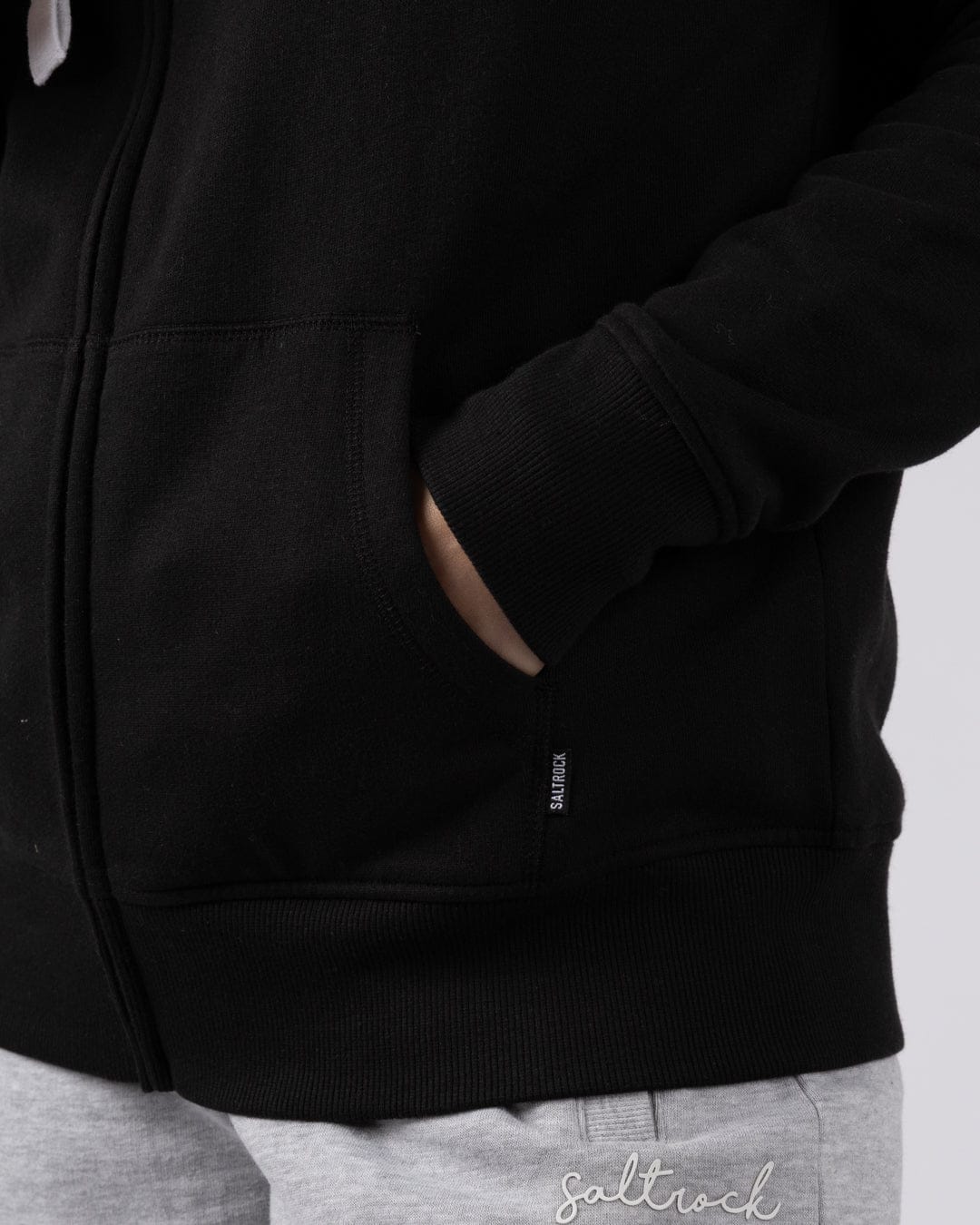 Essential Womens Zip Hoodie in Black - Image 9