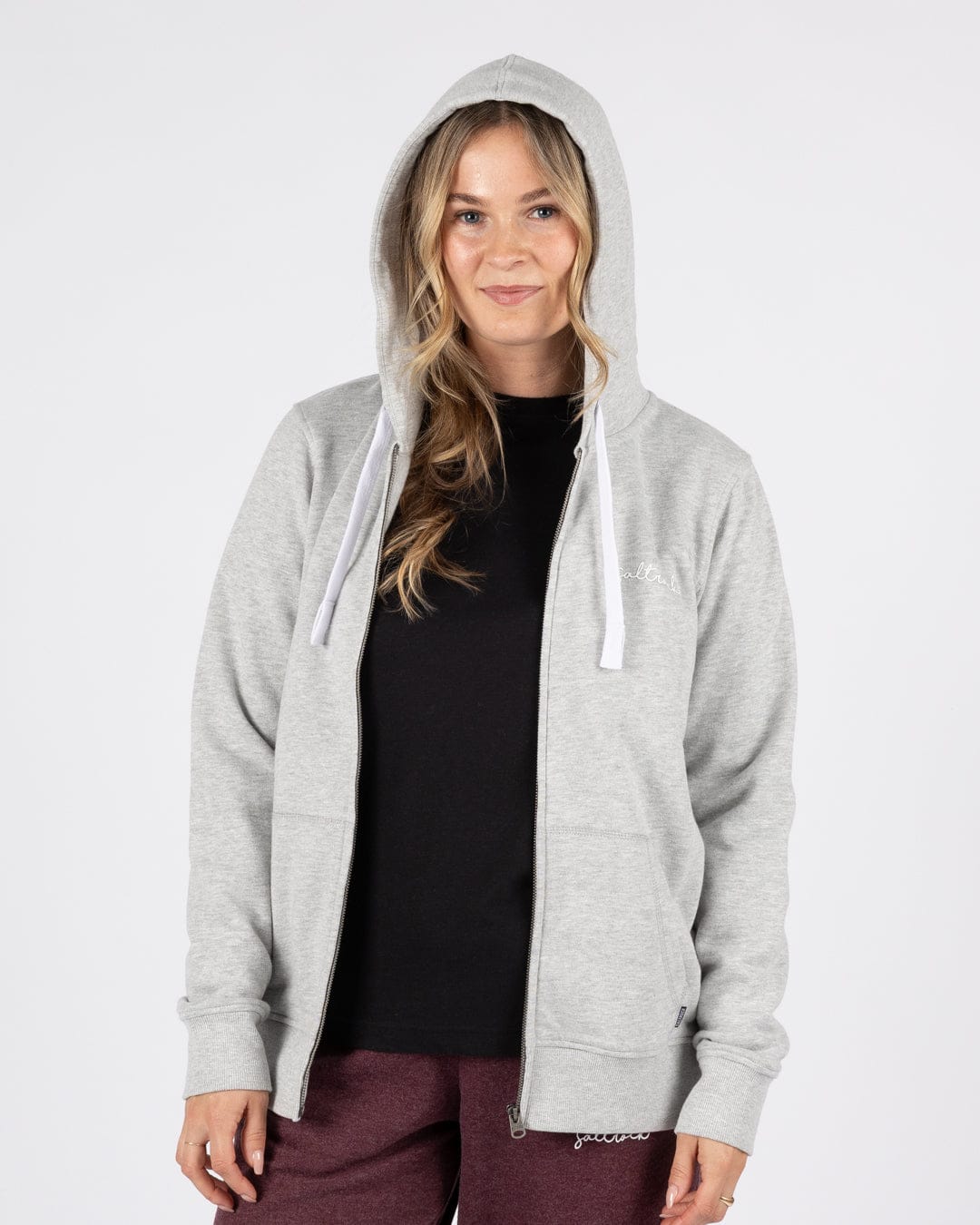 Essential Womens Zip Hoodie in Grey - Image 3