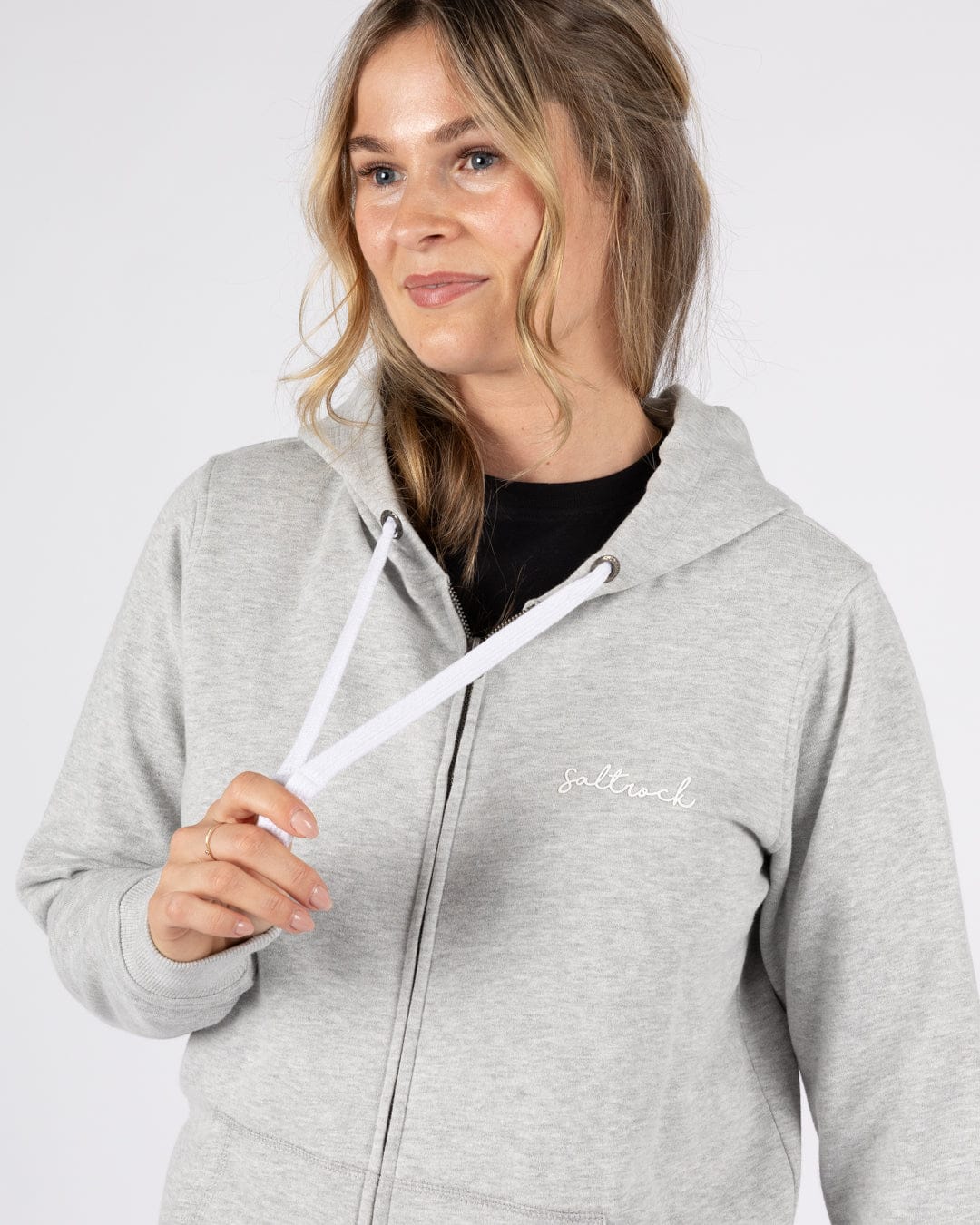 Essential Womens Zip Hoodie in Grey - Image 5