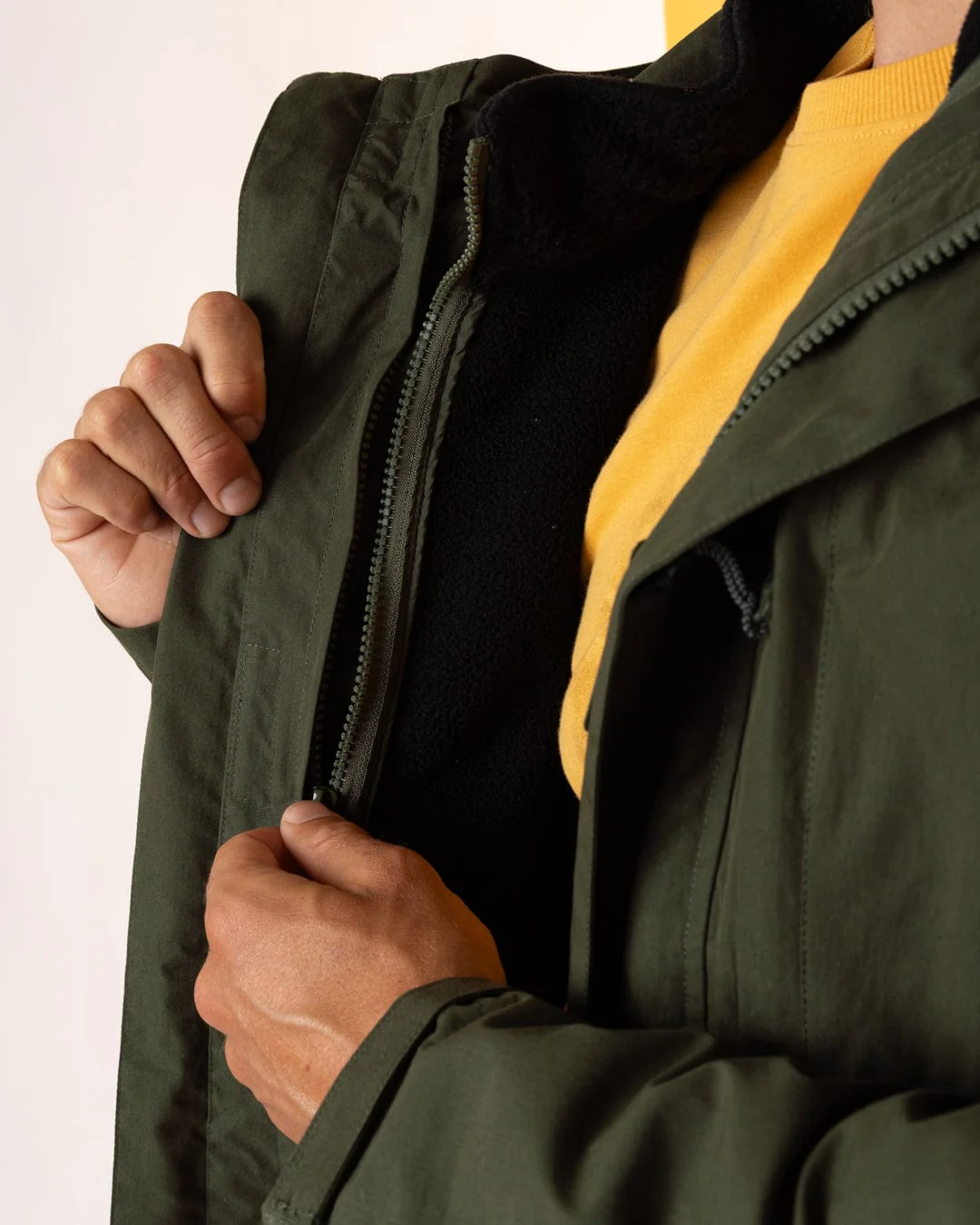Verses Mens Water Resistant 3 in 1 Jacket in Green - Image 11
