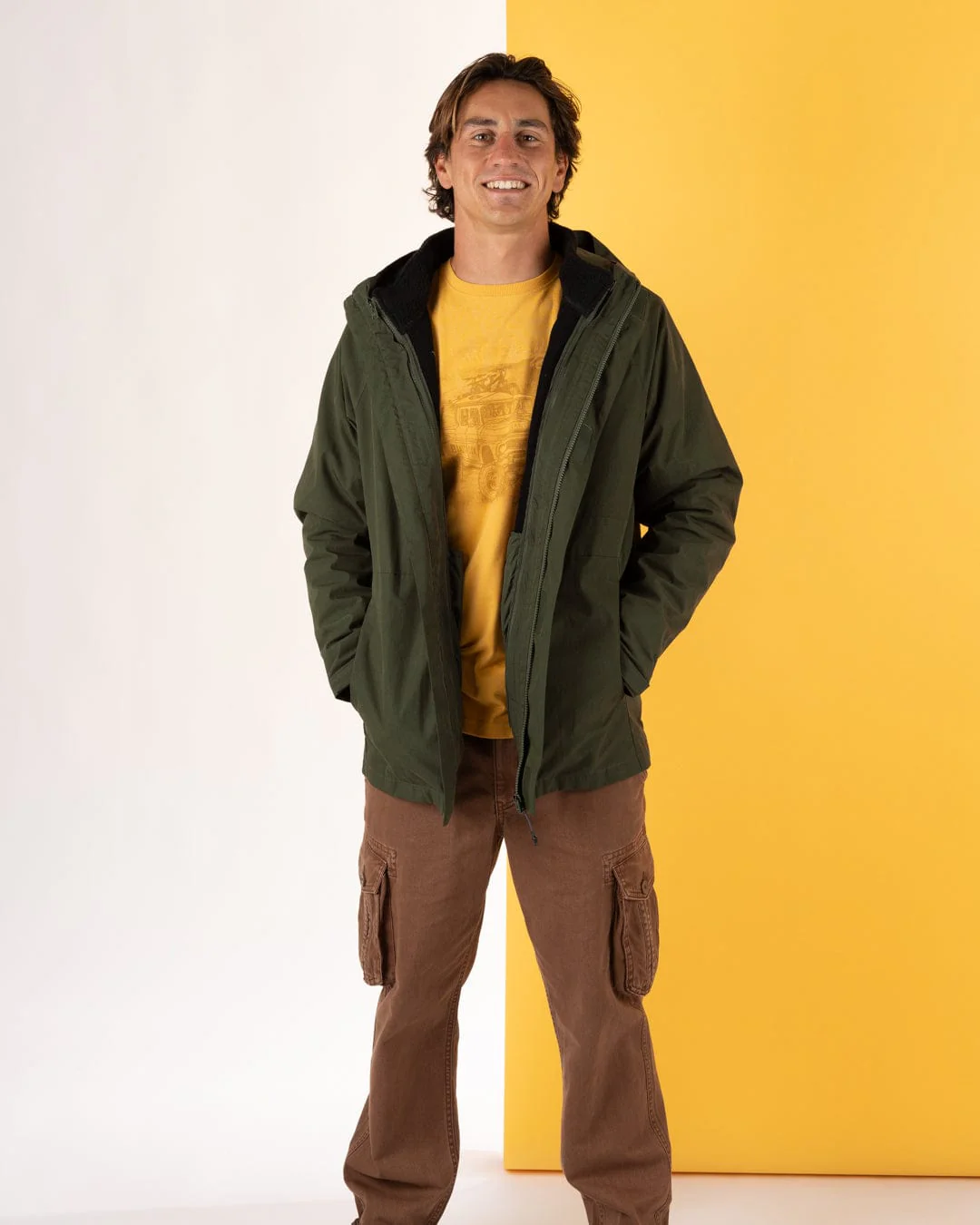 Verses Mens Water Resistant 3 in 1 Jacket in Green - Image 16