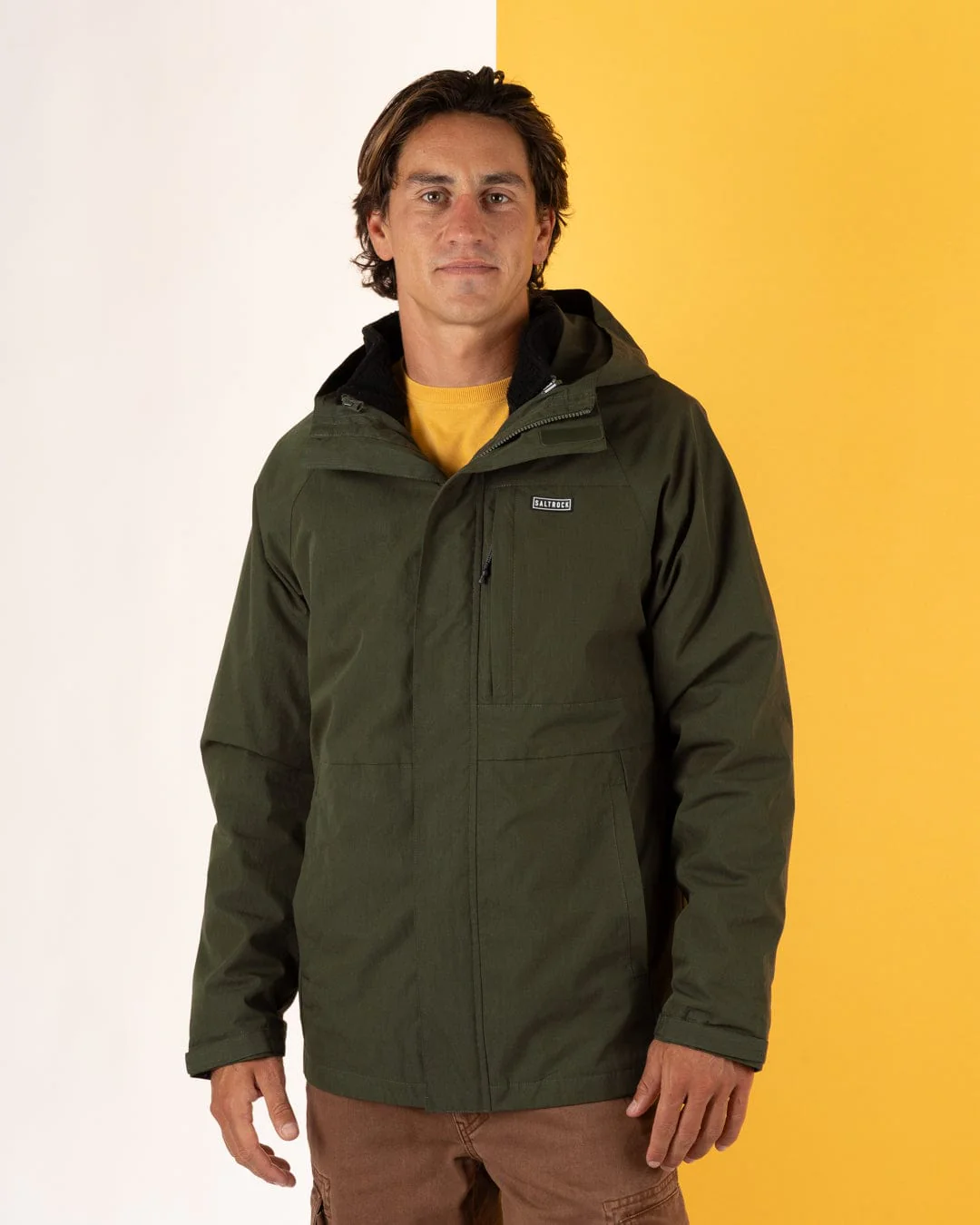 Verses Mens Water Resistant 3 in 1 Jacket in Green - Image 9