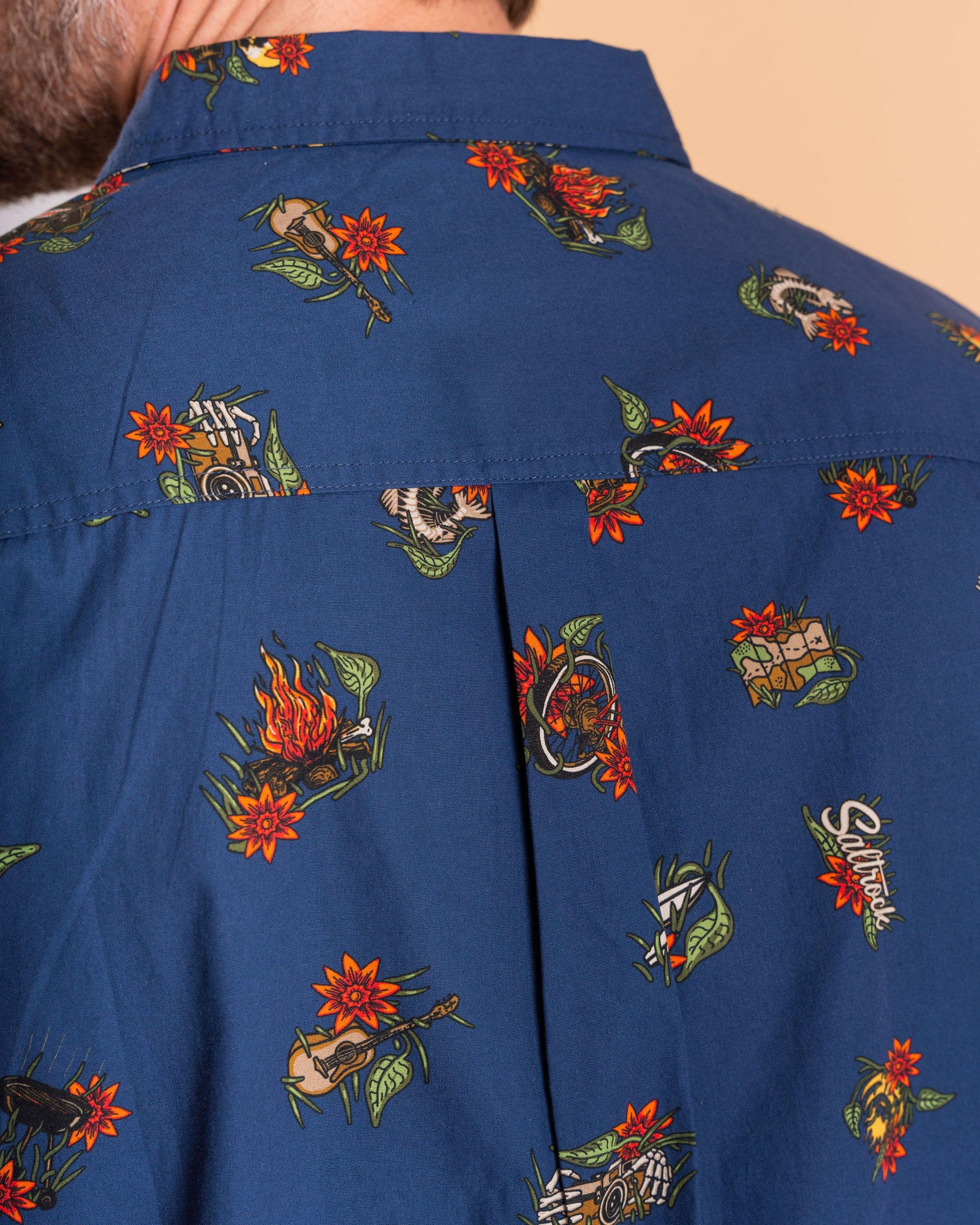 Wanderer Mens Short Sleeve Shirt in Blue - Image 5