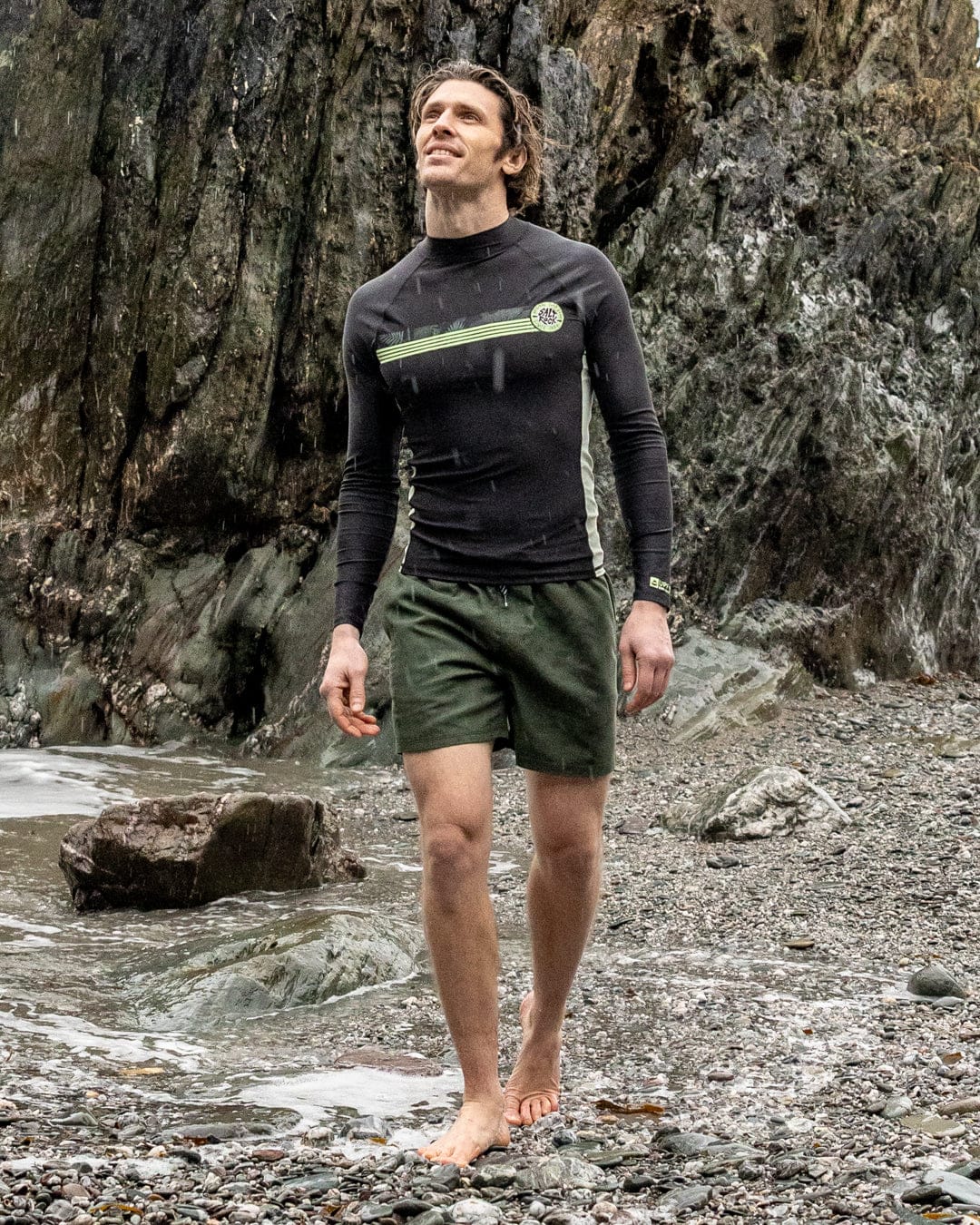 Warp Surf Mens Long Sleeve Rashvest in Dark Grey - Image 3