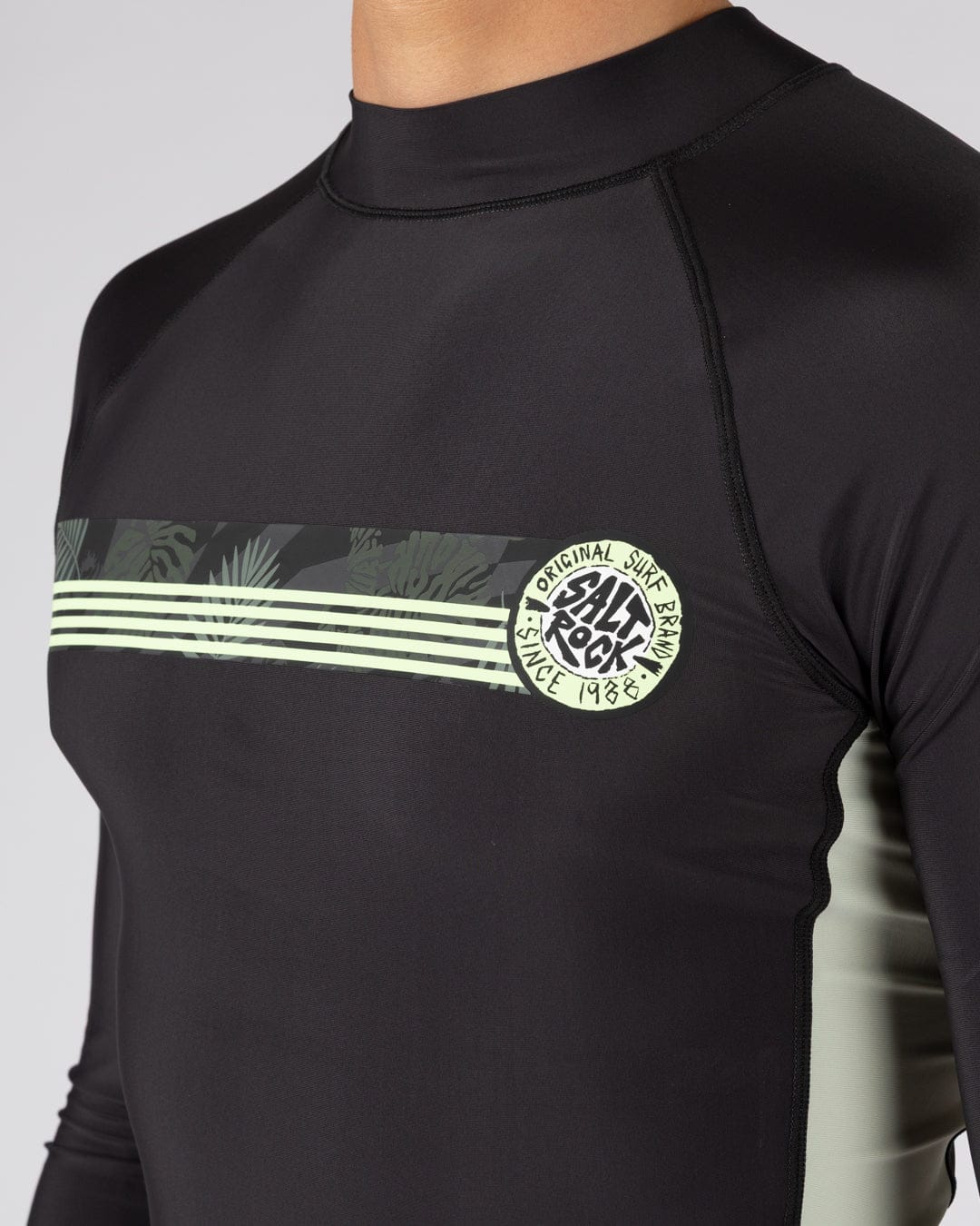 Warp Surf Mens Long Sleeve Rashvest in Dark Grey - Image 5