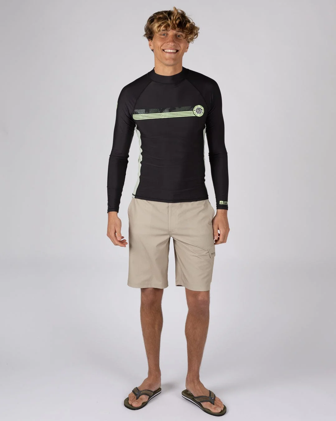 Warp Surf Mens Long Sleeve Rashvest in Dark Grey - Image 6