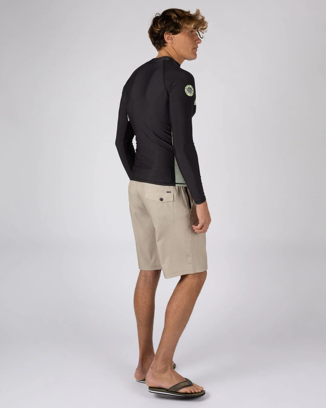 Warp Surf Mens Long Sleeve Rashvest in Dark Grey - Image 8