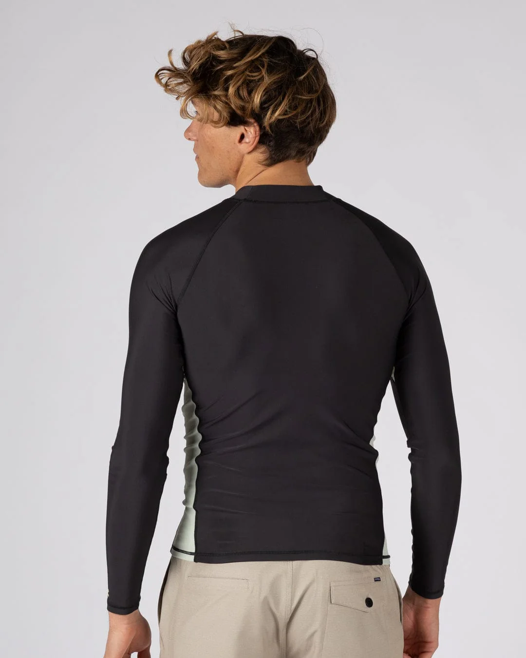 Warp Surf Mens Long Sleeve Rashvest in Dark Grey - Image 9