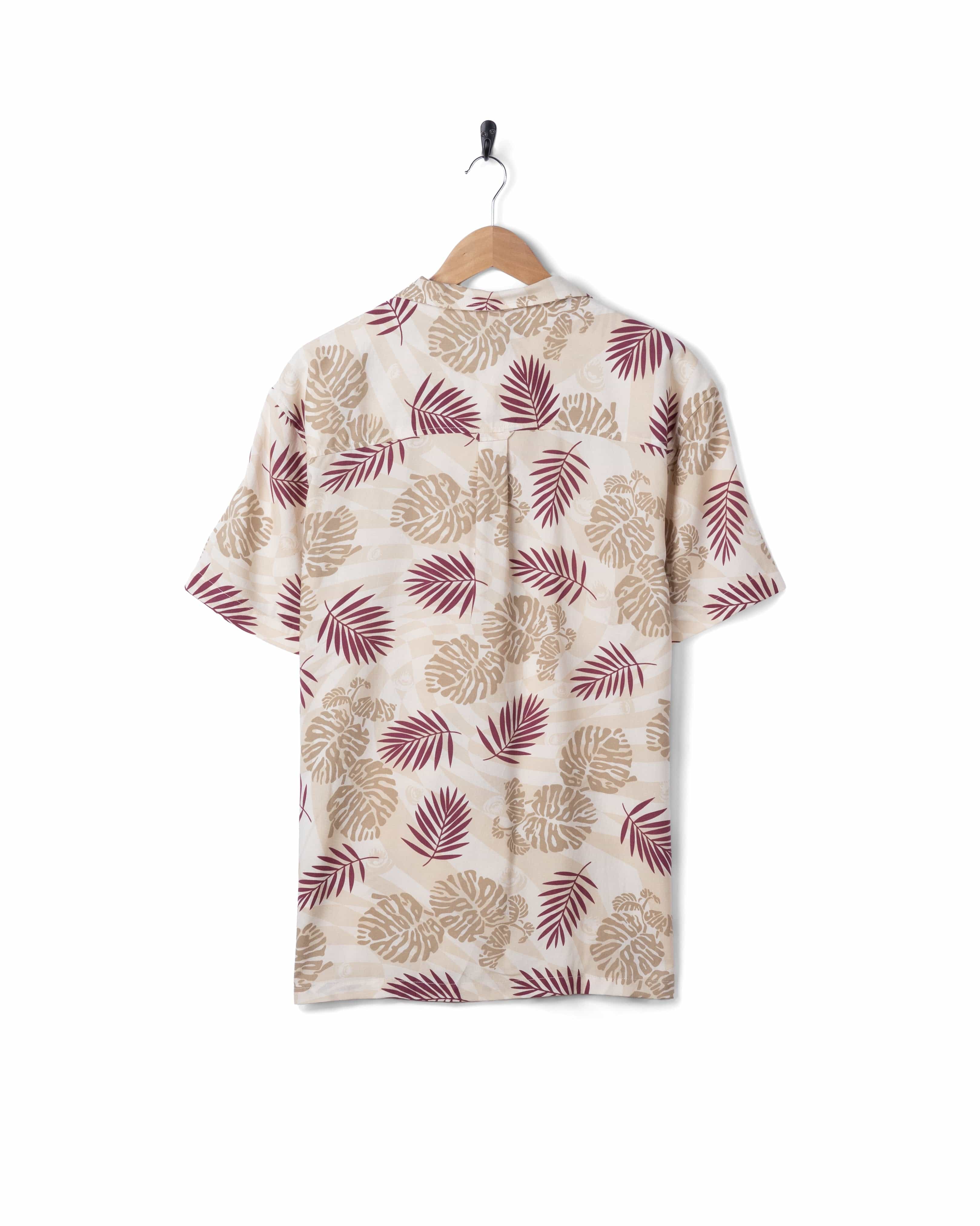 Warp Surf Resort Mens Oversized Short Sleeve Shirt in Cream - Image 10