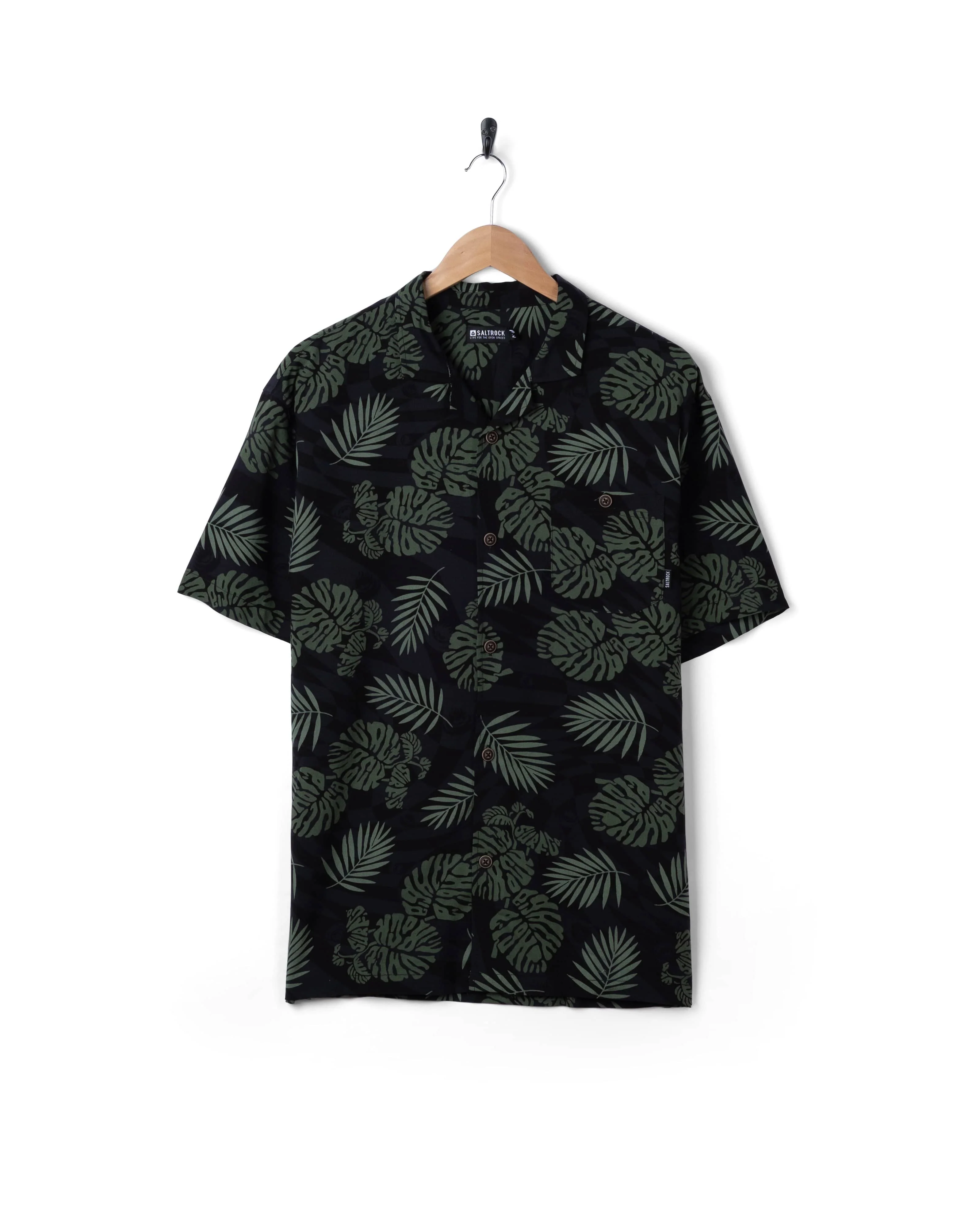 Warp Surf Resort Mens Oversized Short Sleeve Shirt in Dark Grey - Image 8