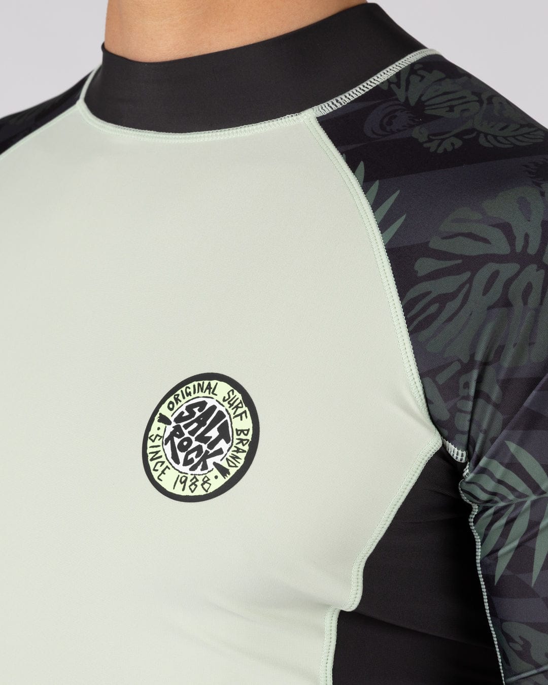 Warp Surf Mens Short Sleeve Rashvest in Light Green - Image 2
