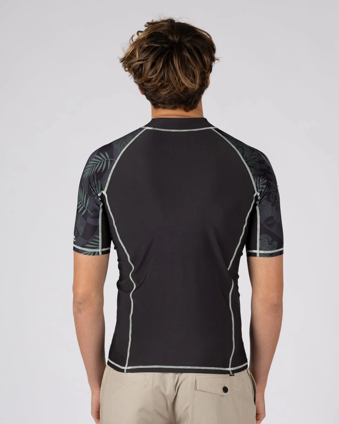 Warp Surf Mens Short Sleeve Rashvest in Light Green - Image 5
