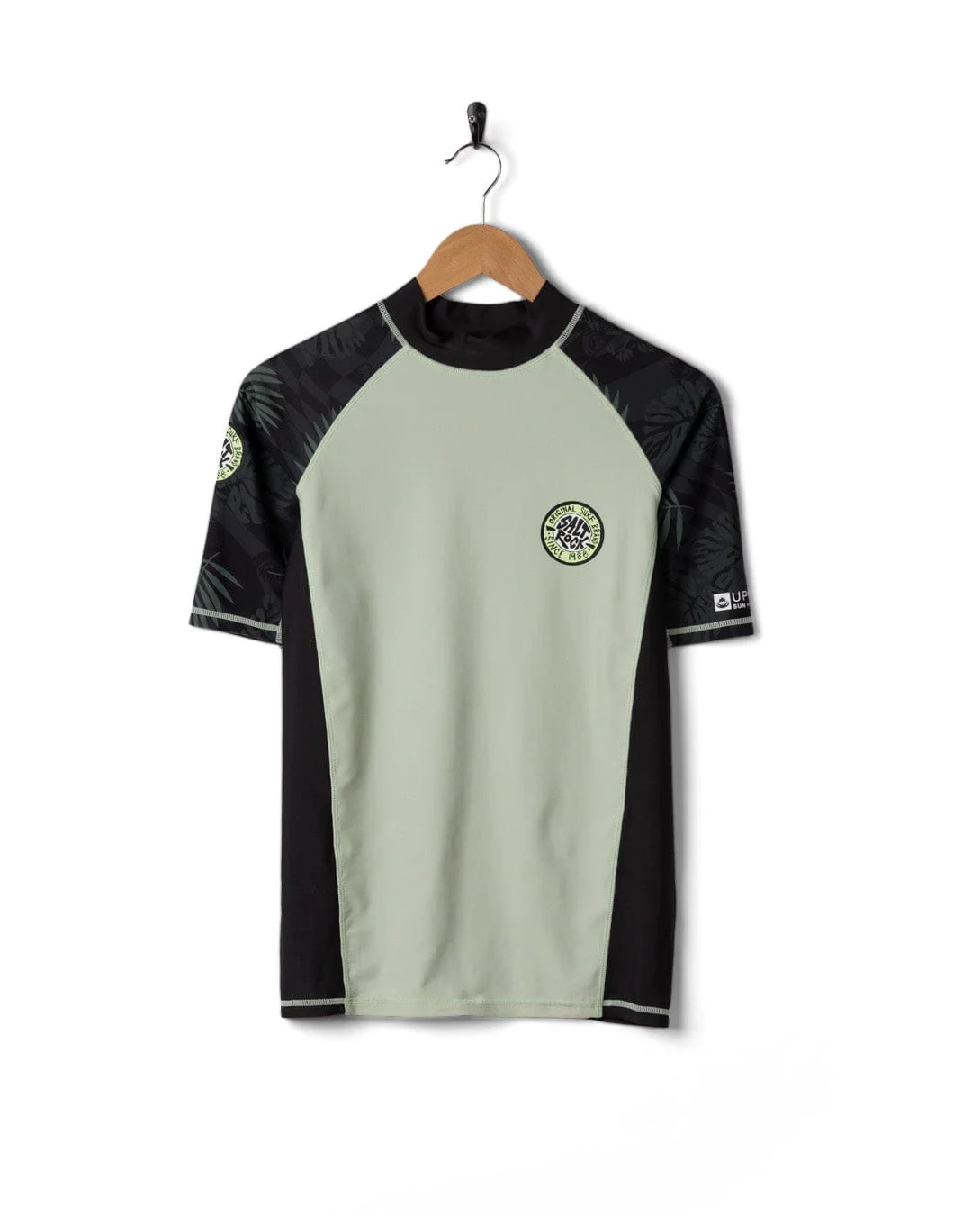 Warp Surf Mens Short Sleeve Rashvest in Light Green - Image 8