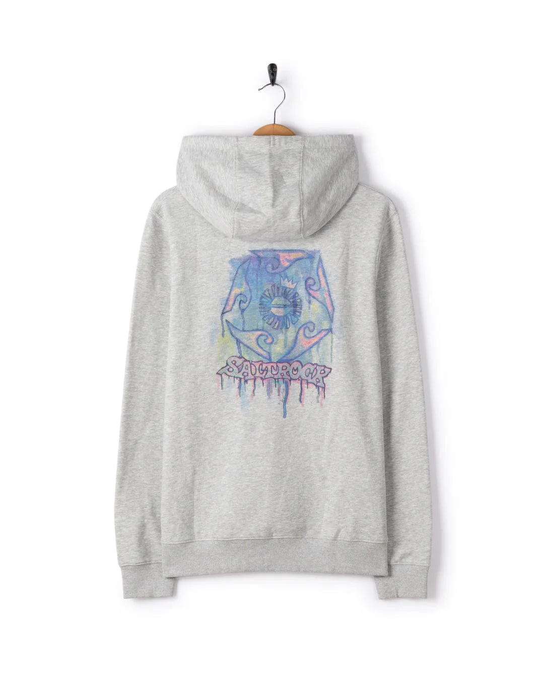 Wave Running Mens Pop Hoodie in Light Grey - Image 7