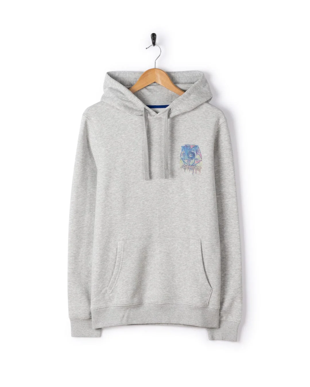 Wave Running Mens Pop Hoodie in Light Grey - Image 9