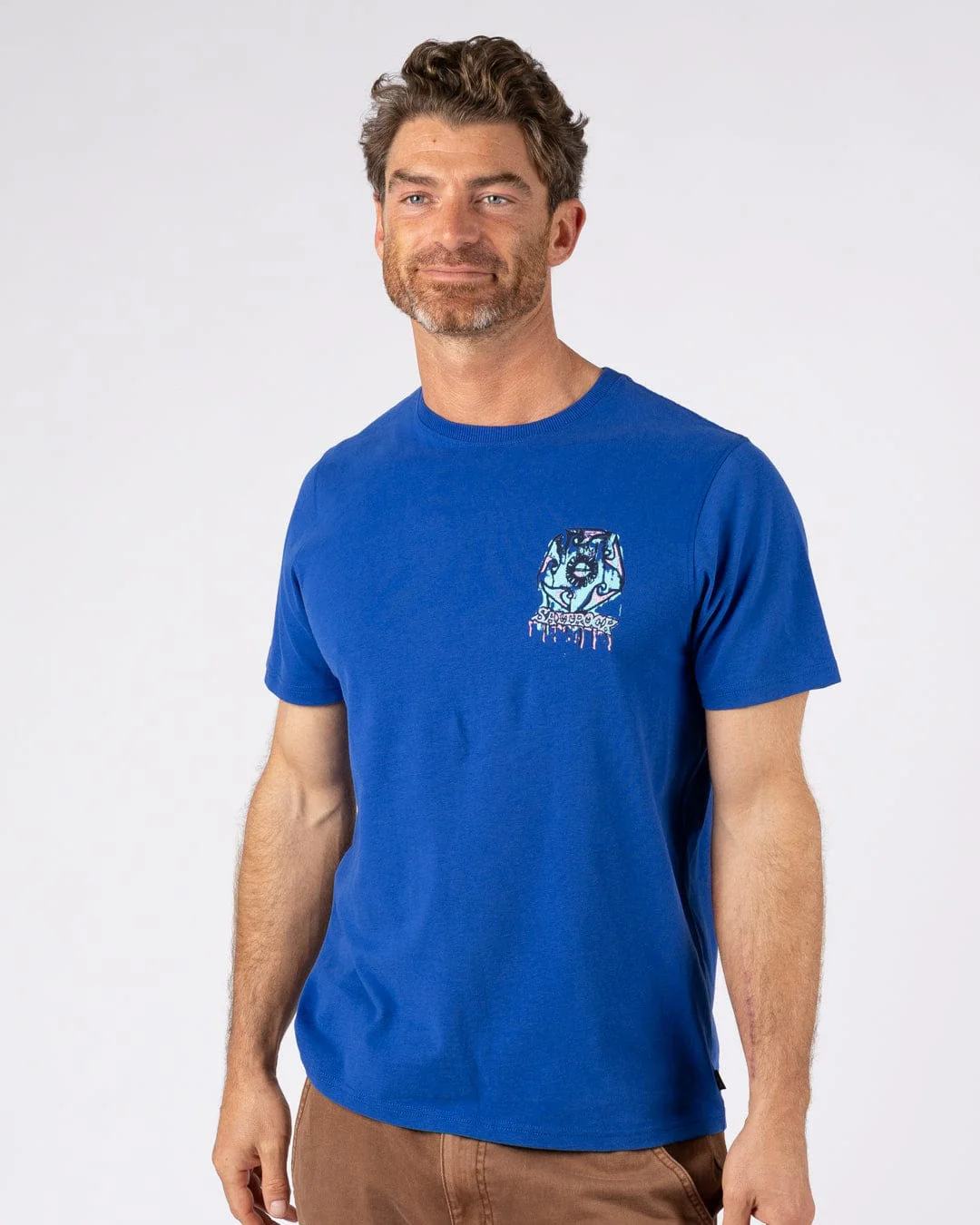 Wave Running Mens Short Sleeve T-Shirt in Blue - Image 4