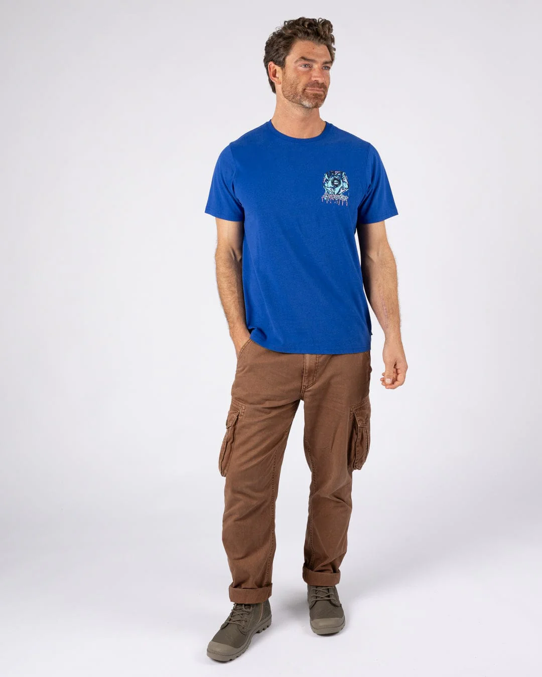 Wave Running Mens Short Sleeve T-Shirt in Blue - Image 5