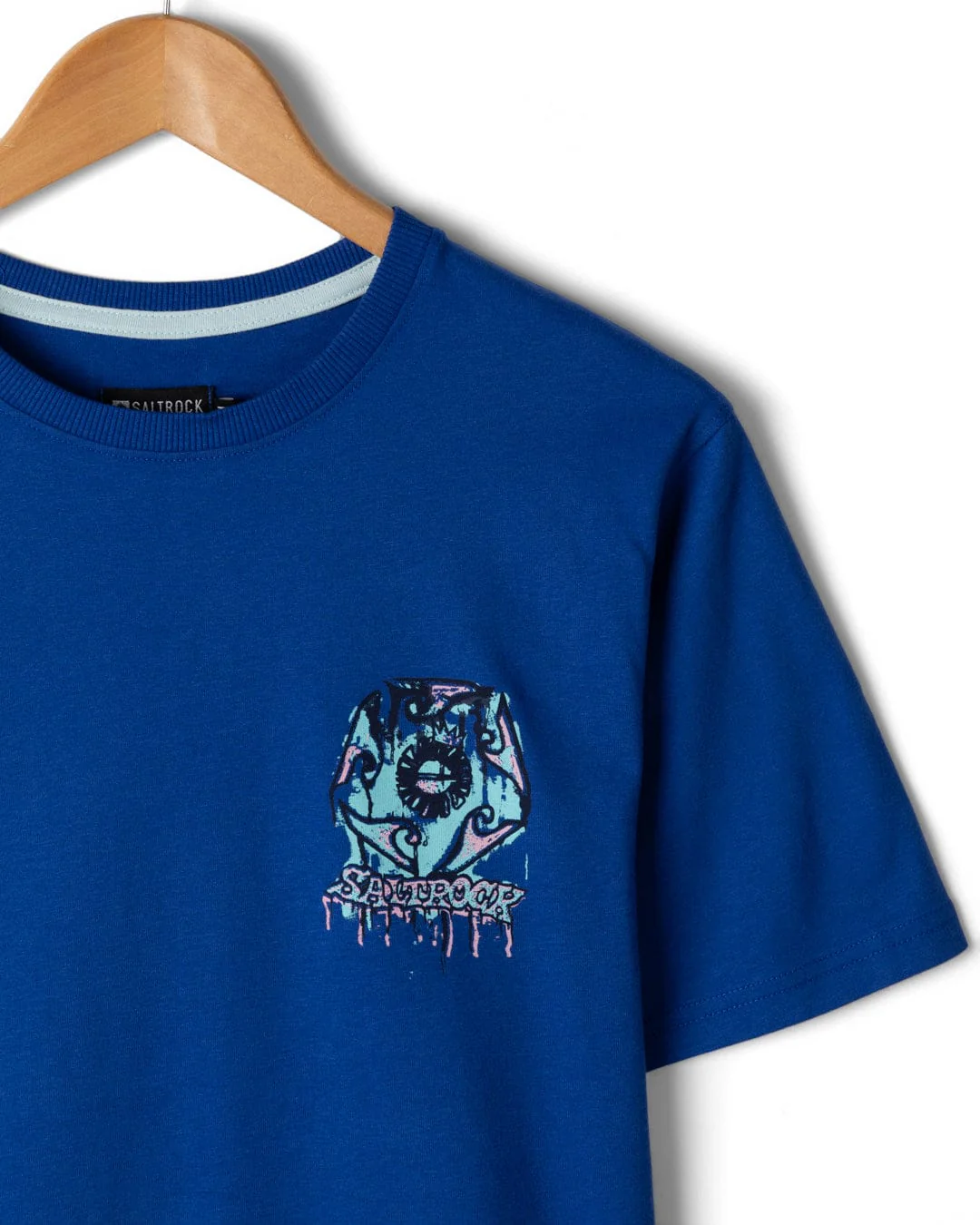 Wave Running Mens Short Sleeve T-Shirt in Blue - Image 7