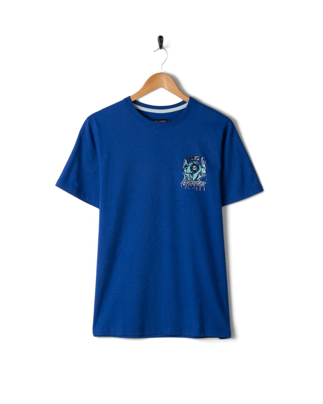 Wave Running Mens Short Sleeve T-Shirt in Blue - Image 8