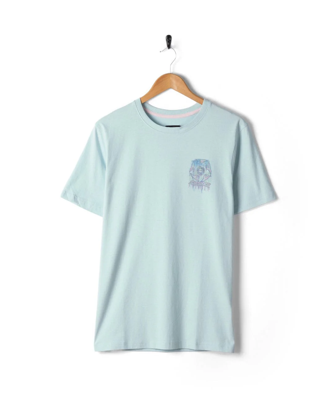Wave Running Mens Short Sleeve T-Shirt in Light Blue - Image 10