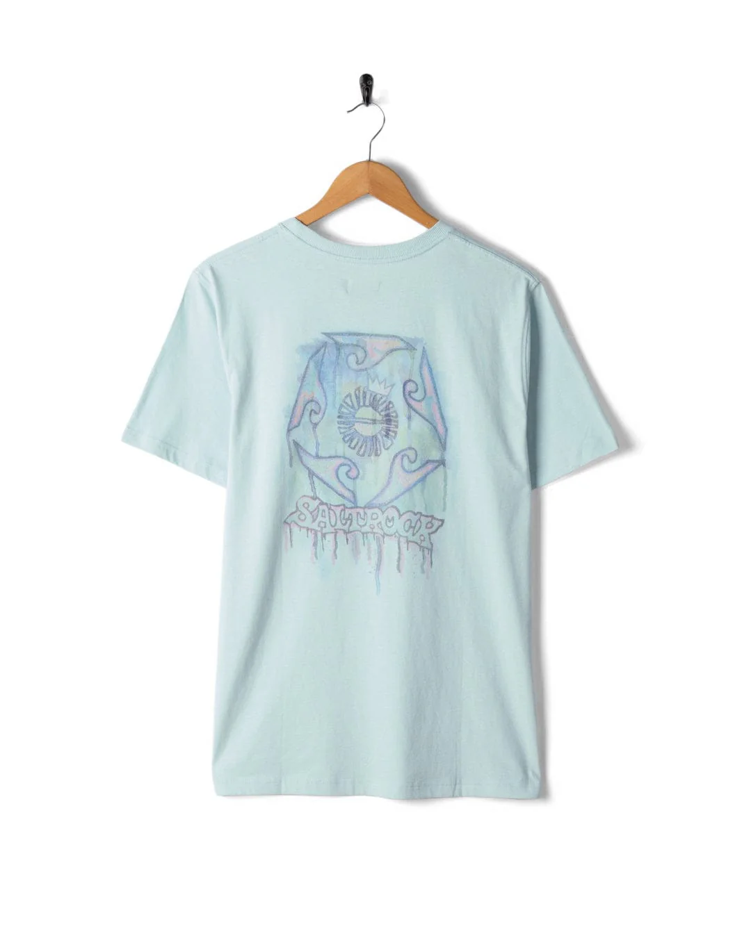 Wave Running Mens Short Sleeve T-Shirt in Light Blue - Image 8