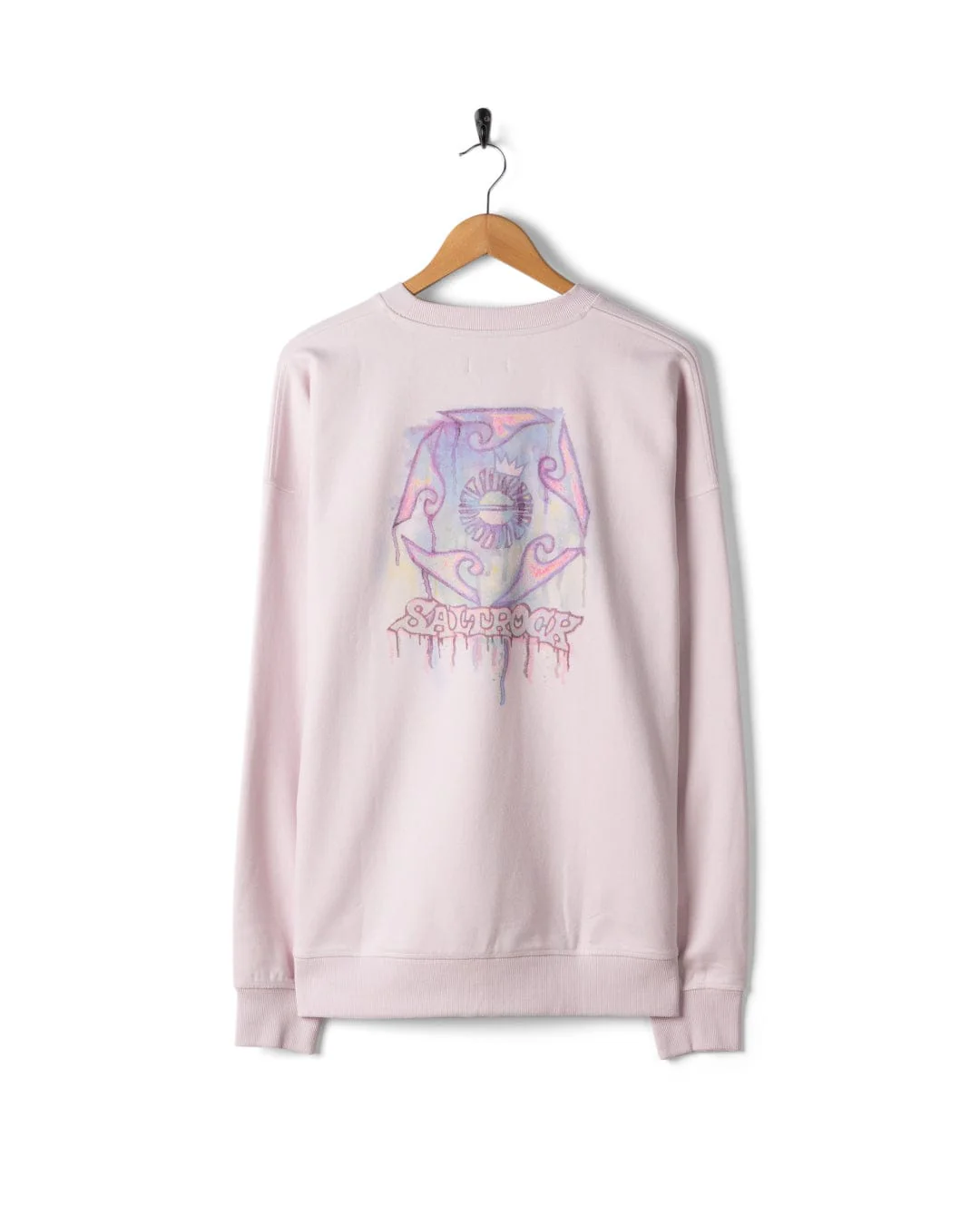 Wave Running Mens Oversized Sweatshirt in Purple - Image 4
