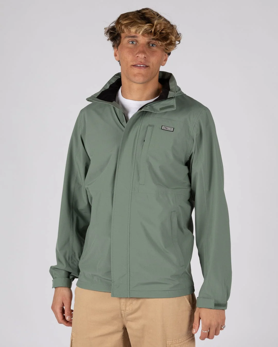 Whistler II -Mens Waterproof Hooded Jacket in Light Green - Image 2
