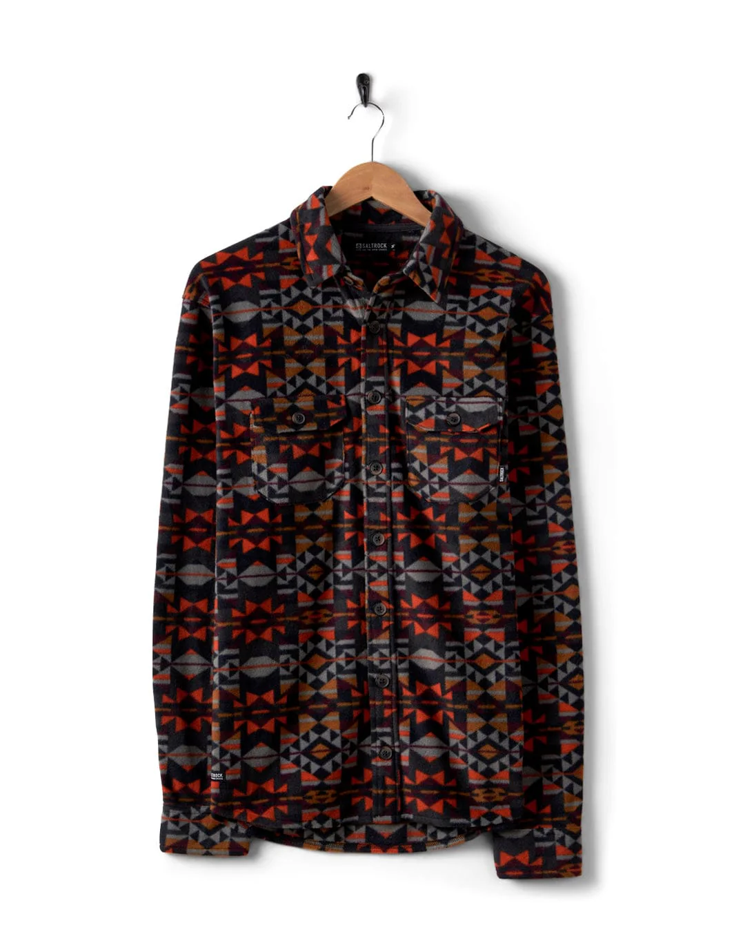 Wilds Mens Recycled Fleece Shirt in Black - Image 2